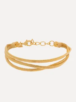Les Soeurs Armband Mara Multiple Snake Gold New