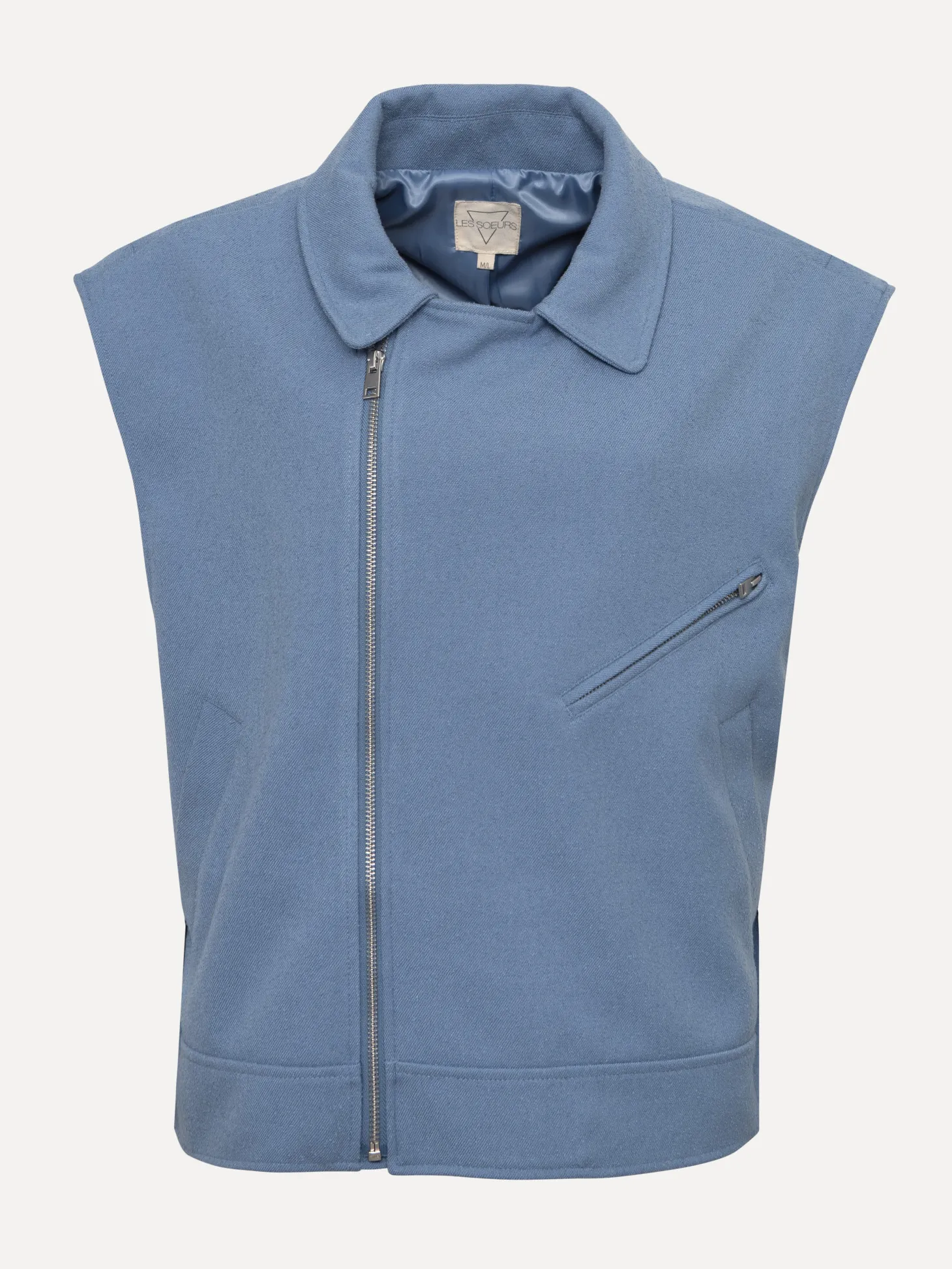 Les Soeurs Boucle vest Kitty Denim+Blue Discount