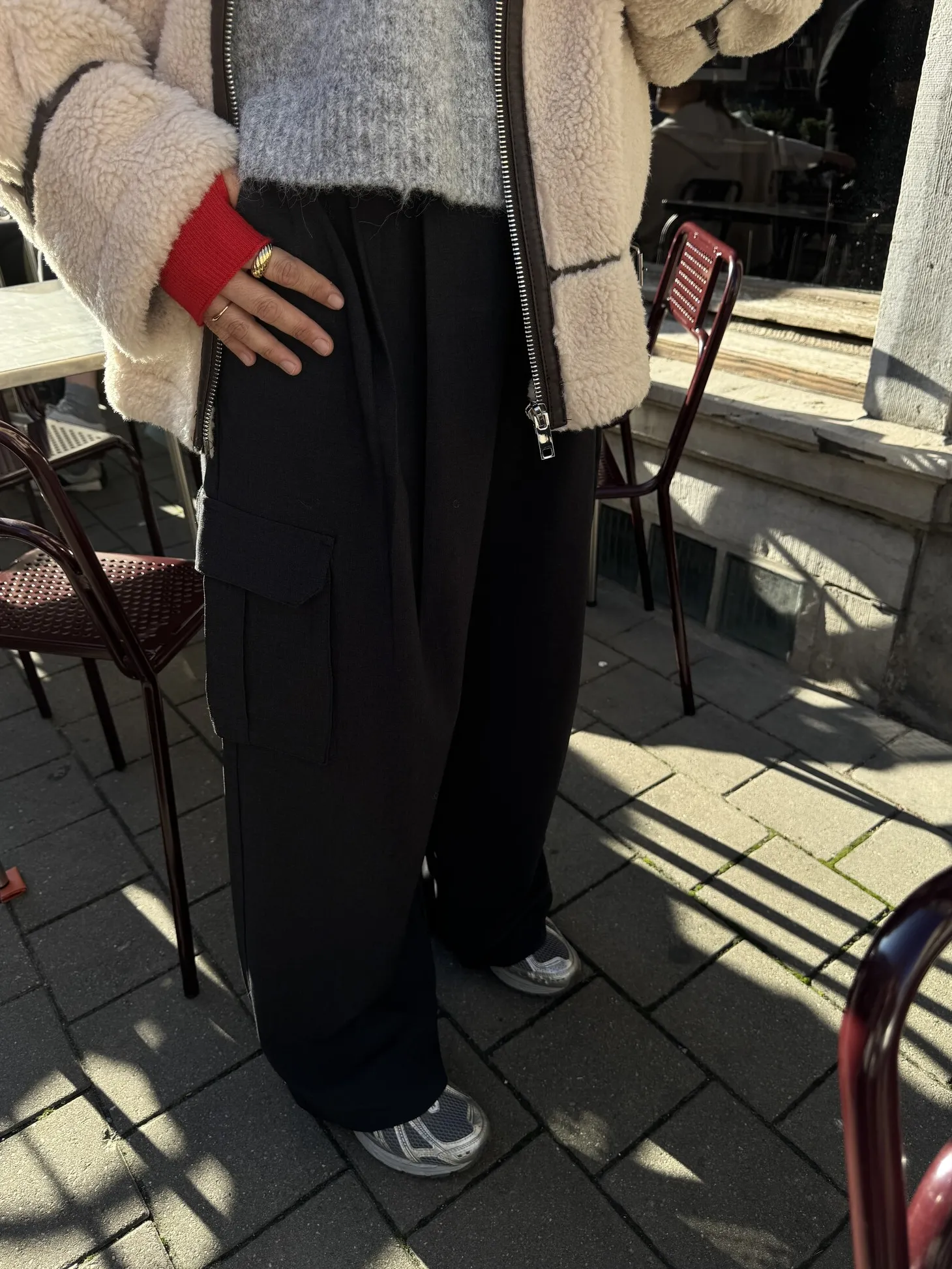 MBYM Cargo broek Valo Willah Charcoal+Melange Outlet