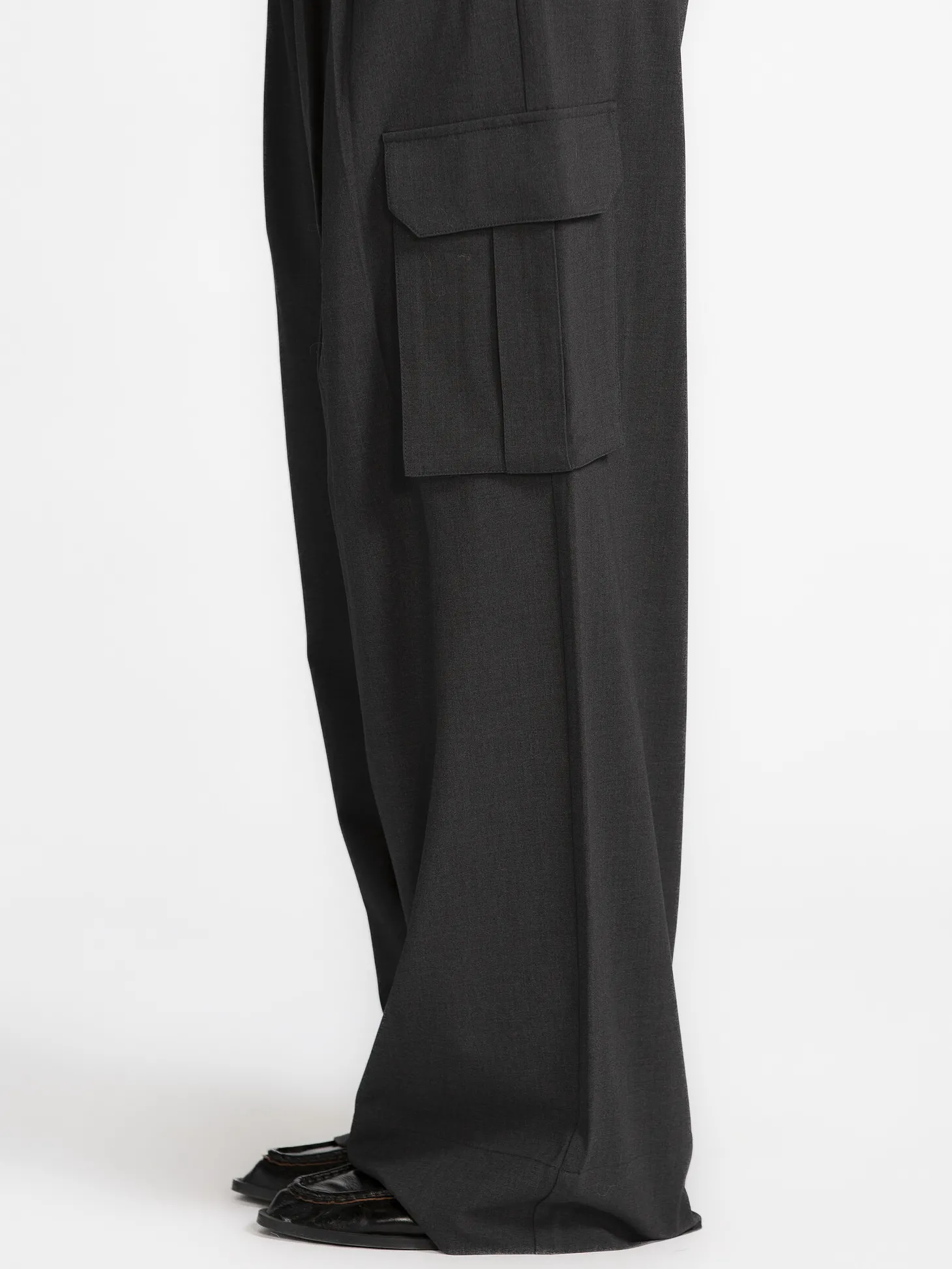 MBYM Cargo broek Valo Willah Charcoal+Melange Outlet