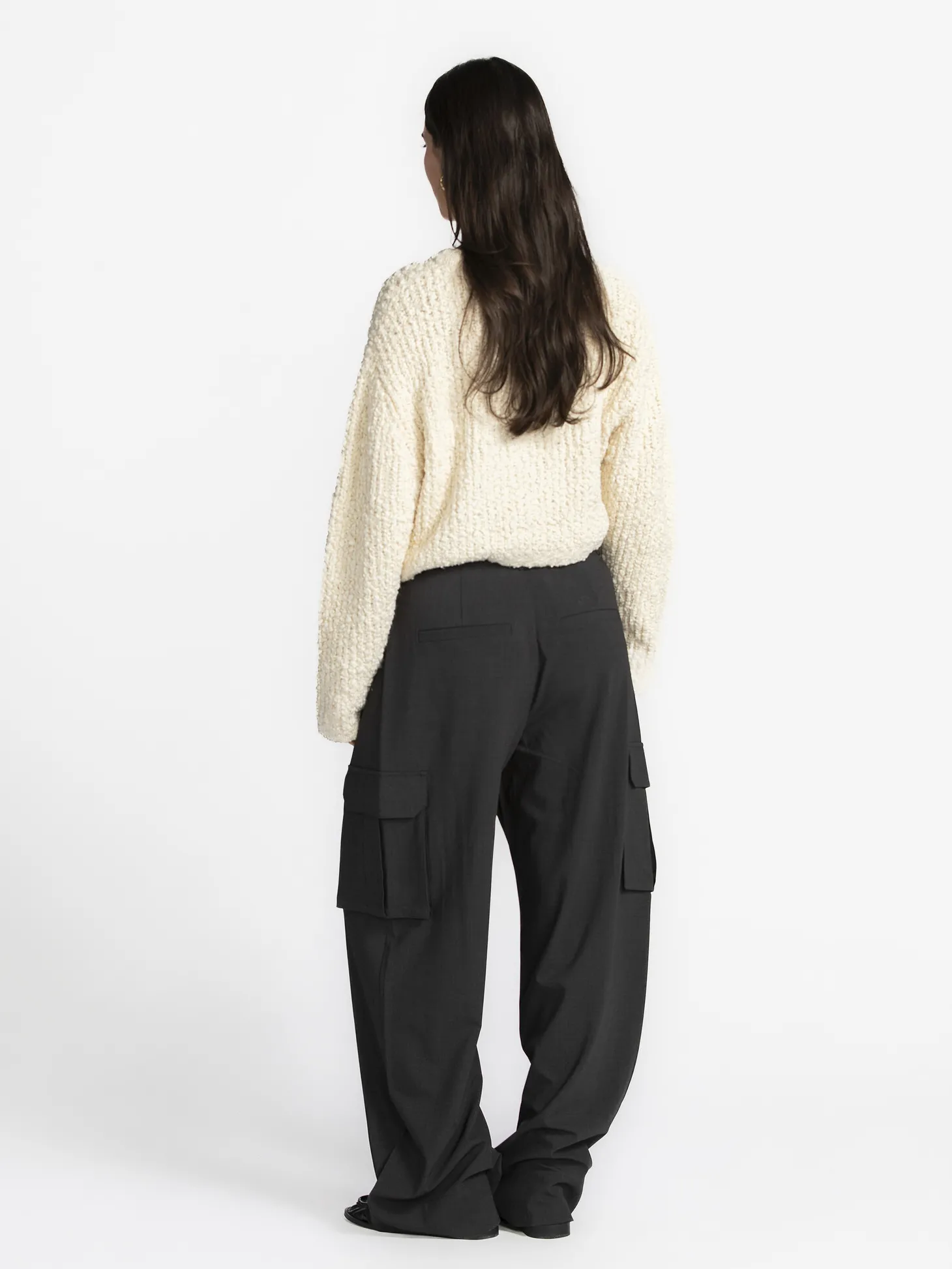 MBYM Cargo broek Valo Willah Charcoal+Melange Outlet