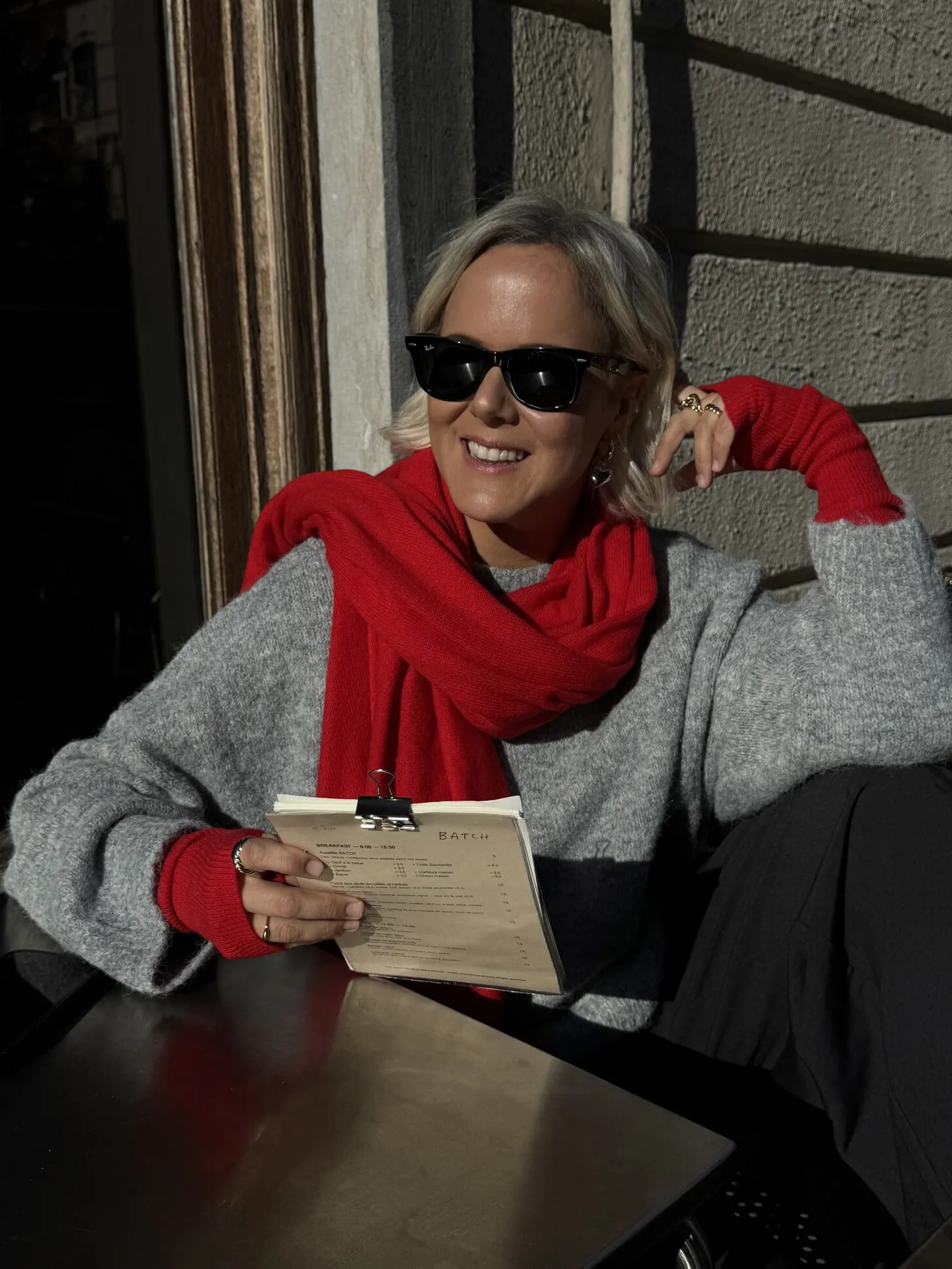 Les Soeurs Cashmere Sjaal Nori Red New