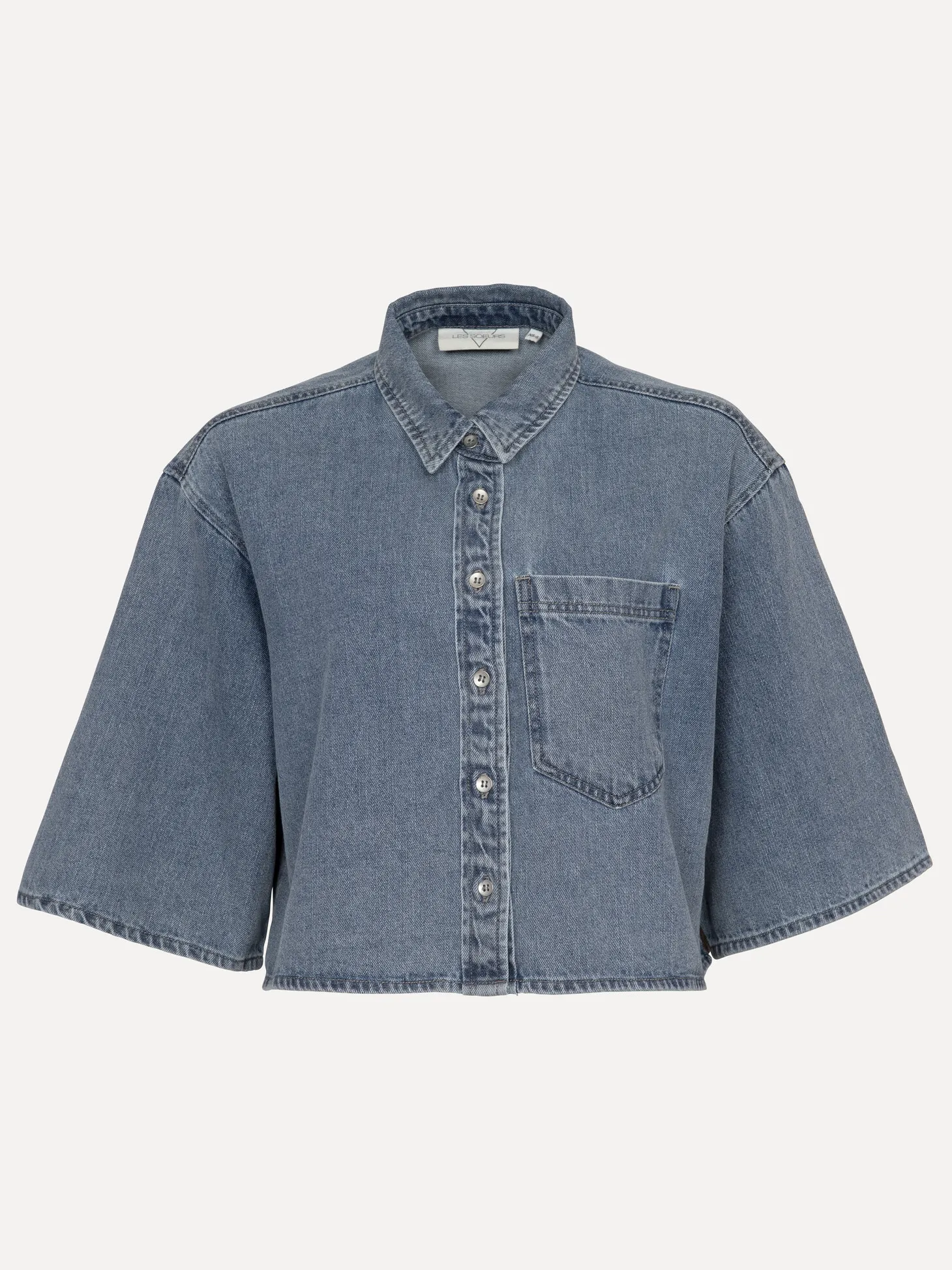 Les Soeurs Cropped denimshirt Logan Denim+Blue Online