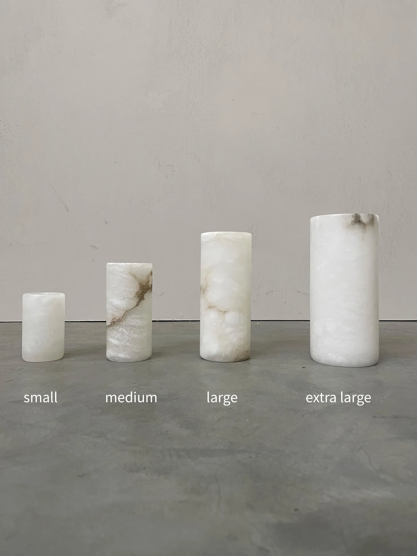 Les Soeurs Cylinder Alabaster Waxinelichthouder (medium) White Sale