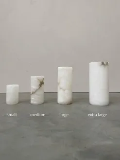 Les Soeurs Cylinder Alabaster Waxinelichthouder (small) White Outlet