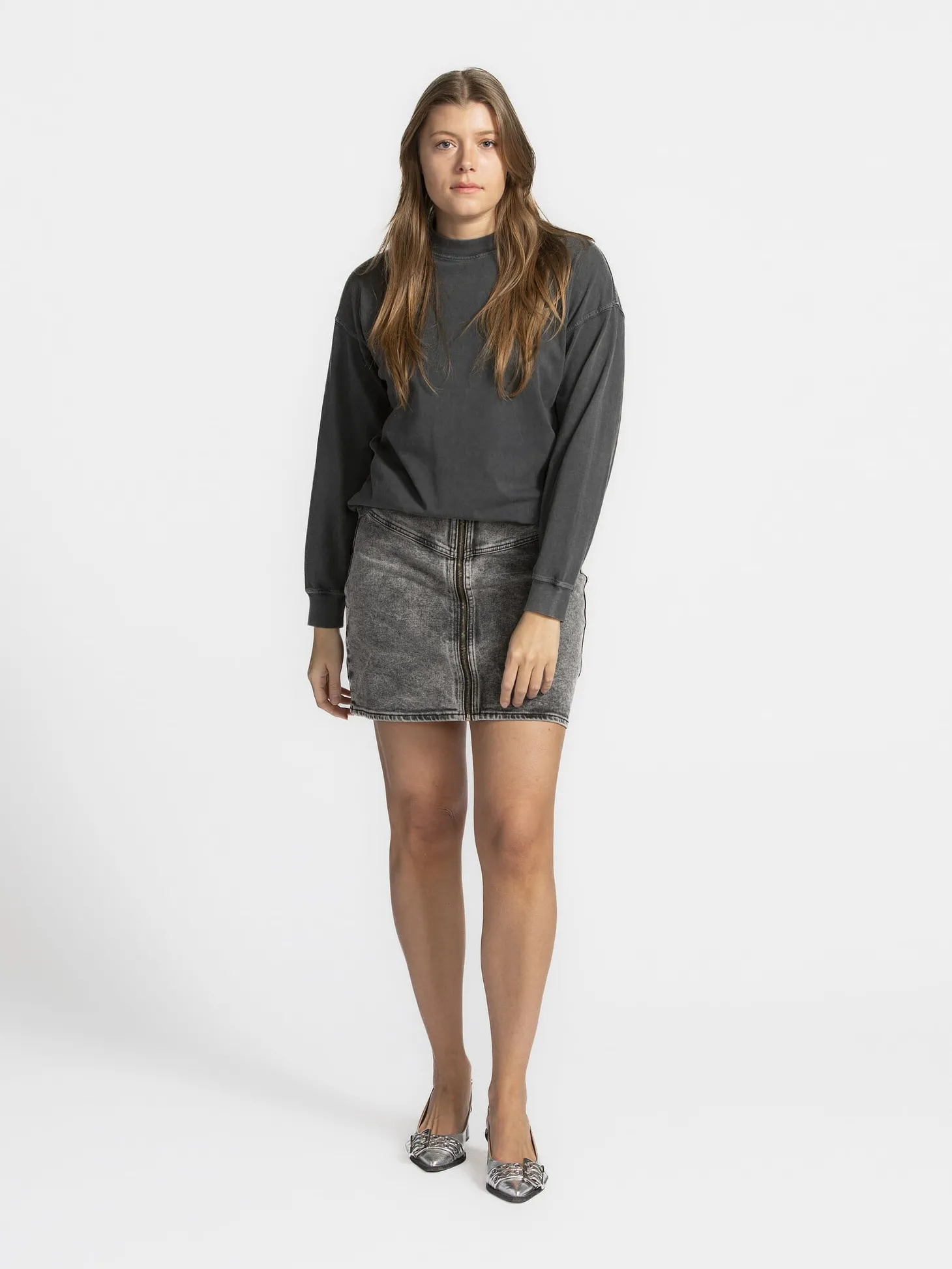 Edited Denim mini-rok Sadie Black+Grey Fashion