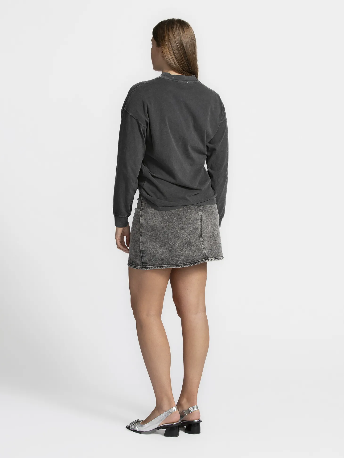 Edited Denim mini-rok Sadie Black+Grey Fashion