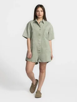 Le Marais Denim playsuit Jae Khaki Hot