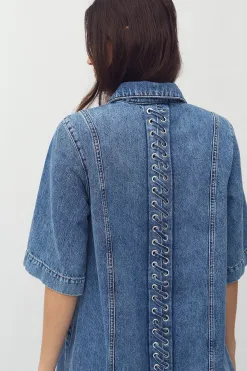 MBYM Denimjurk Balami Mid+Blue+Vintage Discount