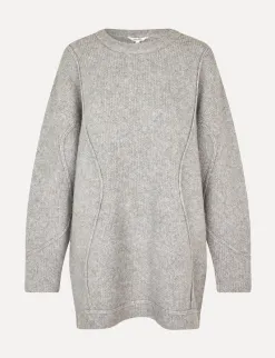 MBYM Gebreide Jurk Rese Shylani Light+Grey+Melange Clearance