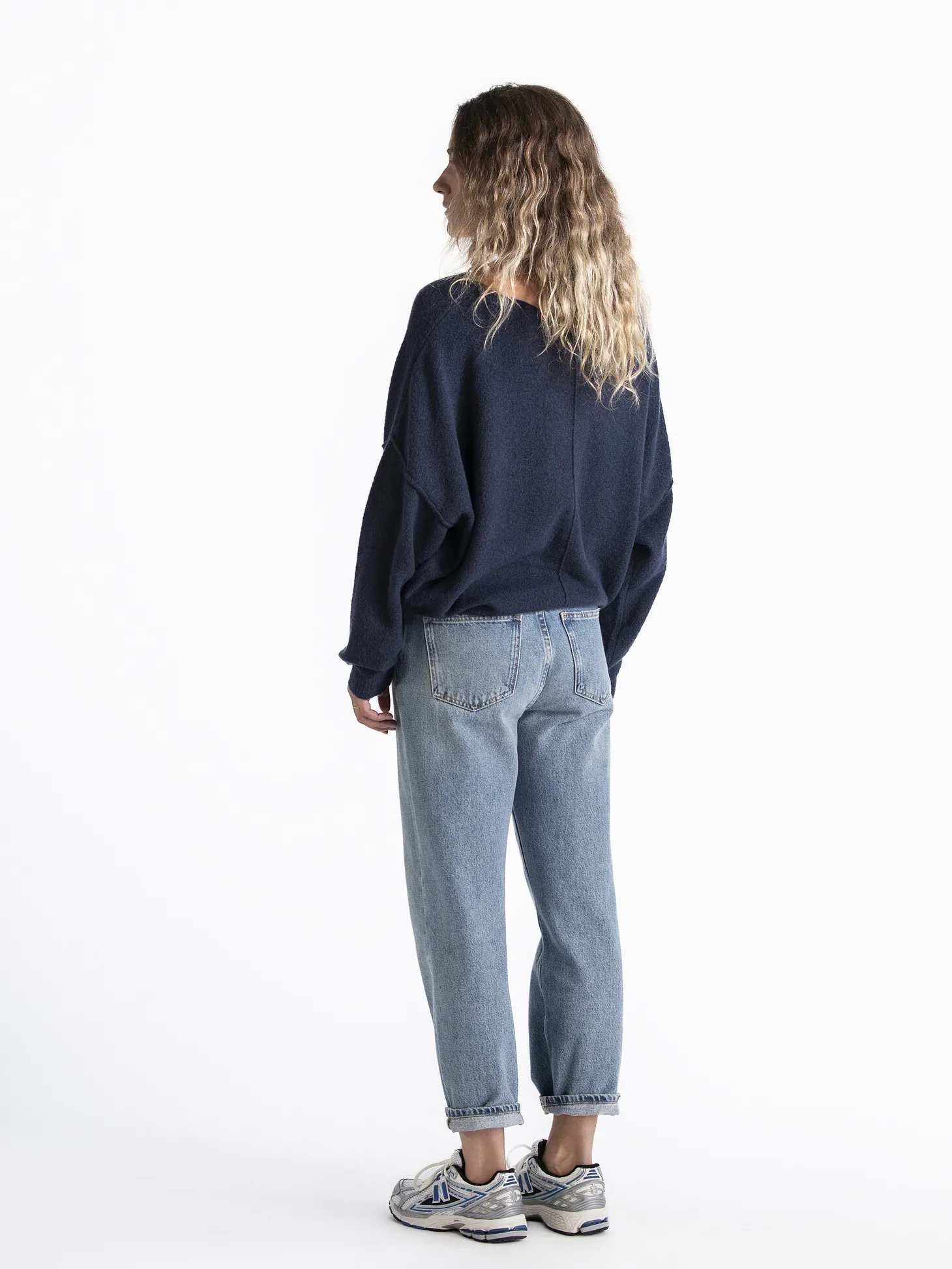 American Vintage Gebreide pull Damsville Navy+Blue+Chine Discount