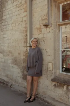 Les Soeurs Gebreide rok Alia Dark+Grey Clearance