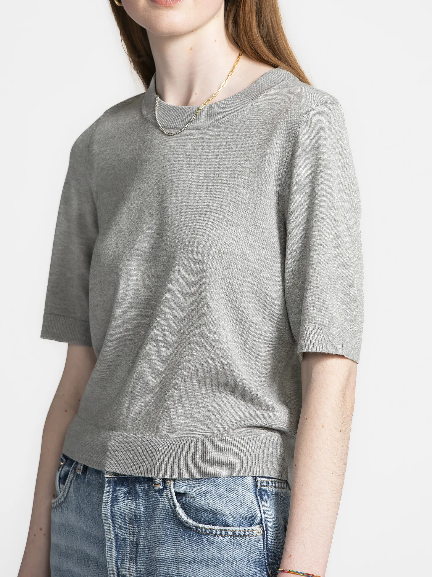 MBYM Gebreide trui Carla Bravani Light+Grey+Melange Sale