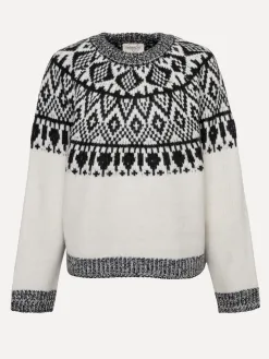 Les Soeurs Gebreide trui Seth EcruBlack Outlet