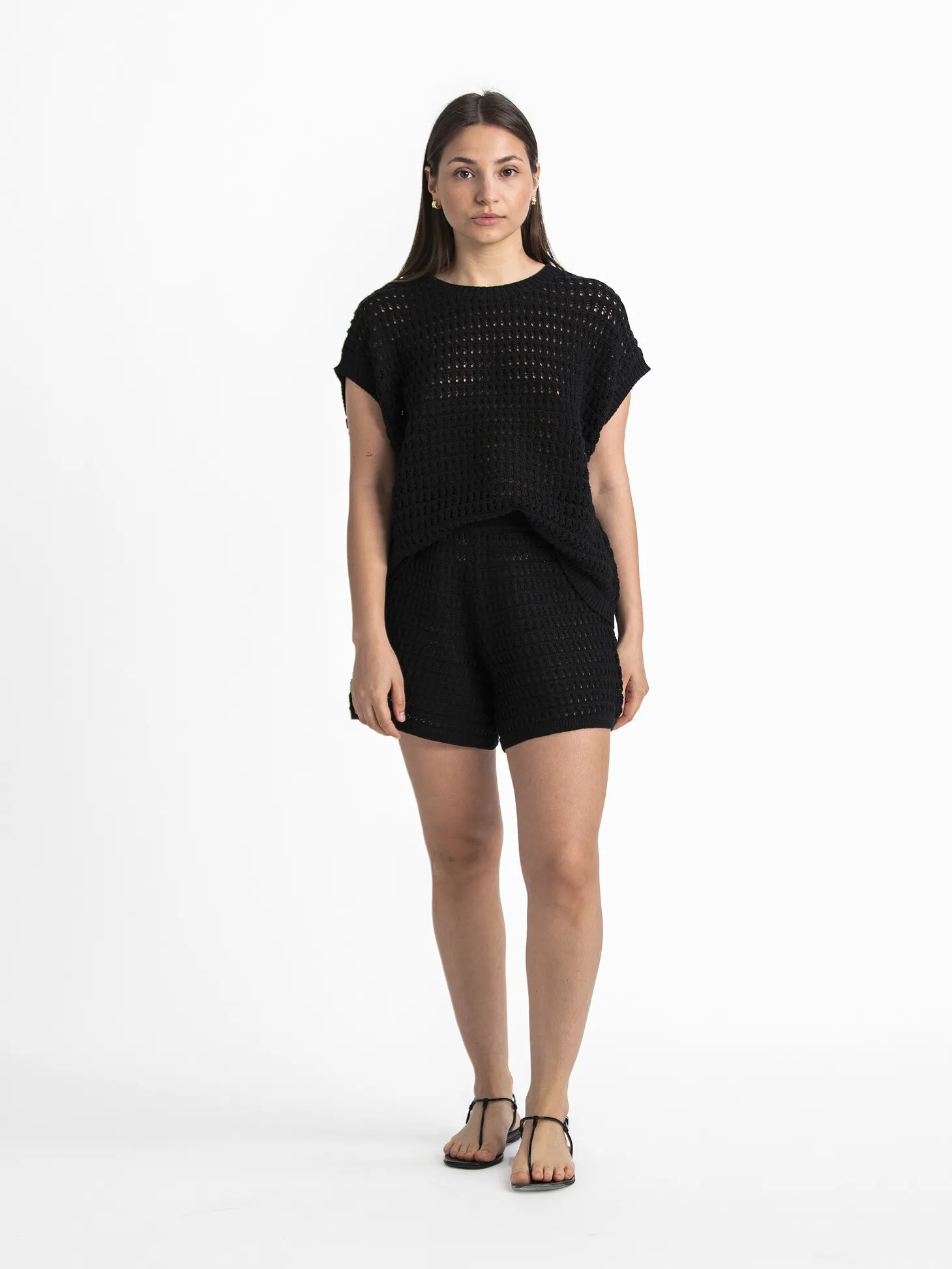 Les Soeurs Gehaakte short Yuki Black Sale