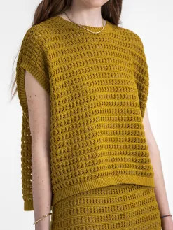 Les Soeurs Gehaakte top Lana Olive Sale