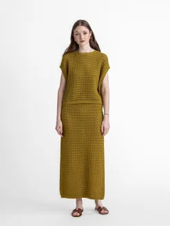 Les Soeurs Gehaakte top Lana Olive Sale