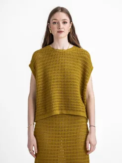 Les Soeurs Gehaakte top Lana Olive Sale