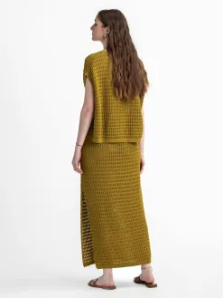 Les Soeurs Gehaakte top Lana Olive Sale