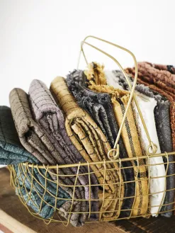 Madam Stoltz Geruit keukenhanddoek Greige+Black Outlet