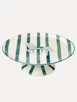 Anna + Nina Gestreept Taartplateau Pegasus Green Fashion