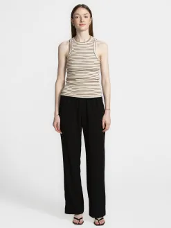 Selected Gestreept tanktop Anna OatmealStriped+Black Fashion
