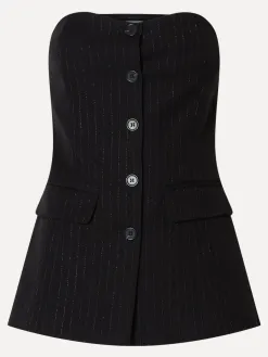 Selected Gestreepte Bustiertop Eli Black+Silver+Stripe Sale