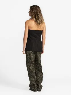 Selected Gestreepte Bustiertop Eli Black+Silver+Stripe Sale