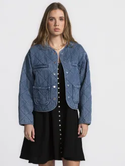 Edited Gewatteerd denimjack Margo Mid+Blue Clearance