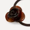 Les Soeurs Haarelastiek resin bloem Brown Fashion