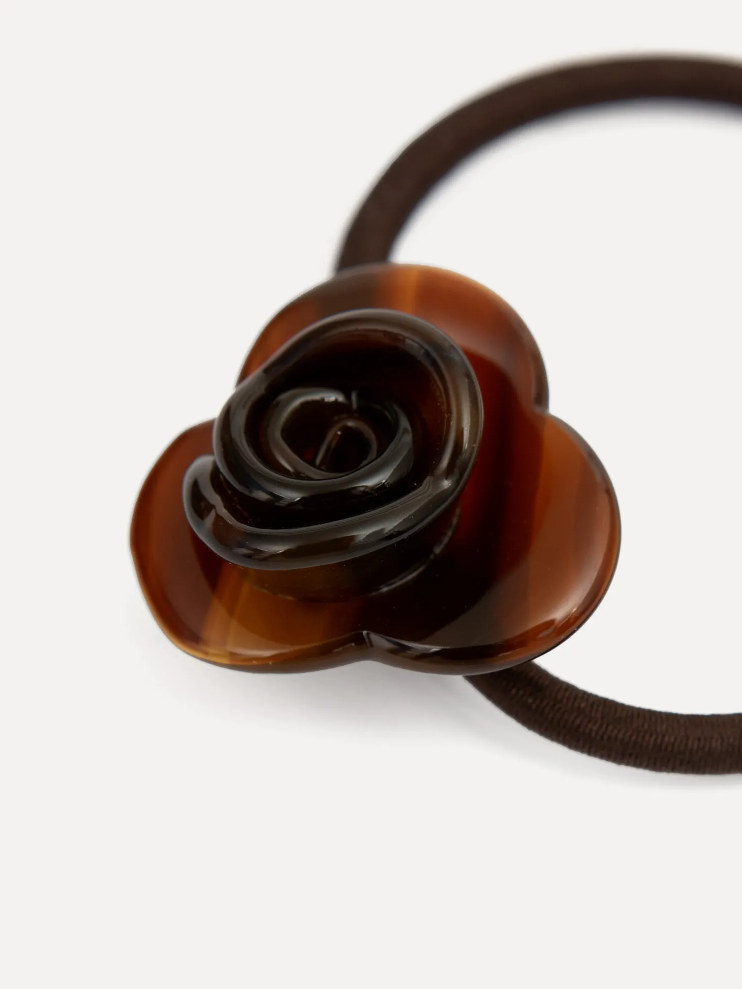 Les Soeurs Haarelastiek resin bloem Brown Fashion