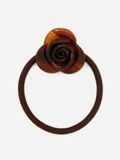Les Soeurs Haarelastiek resin bloem Brown Fashion