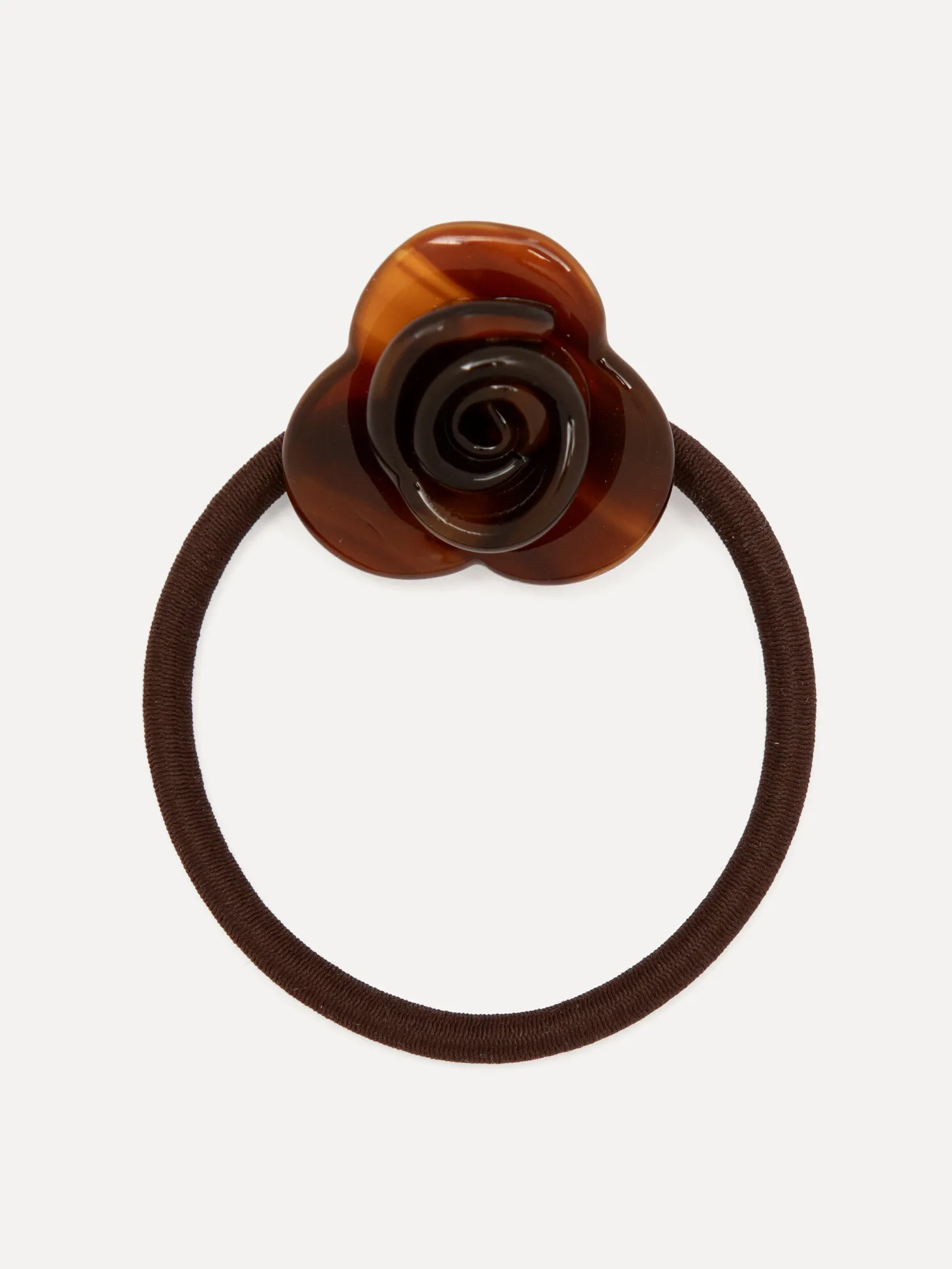 Les Soeurs Haarelastiek resin bloem Brown Fashion