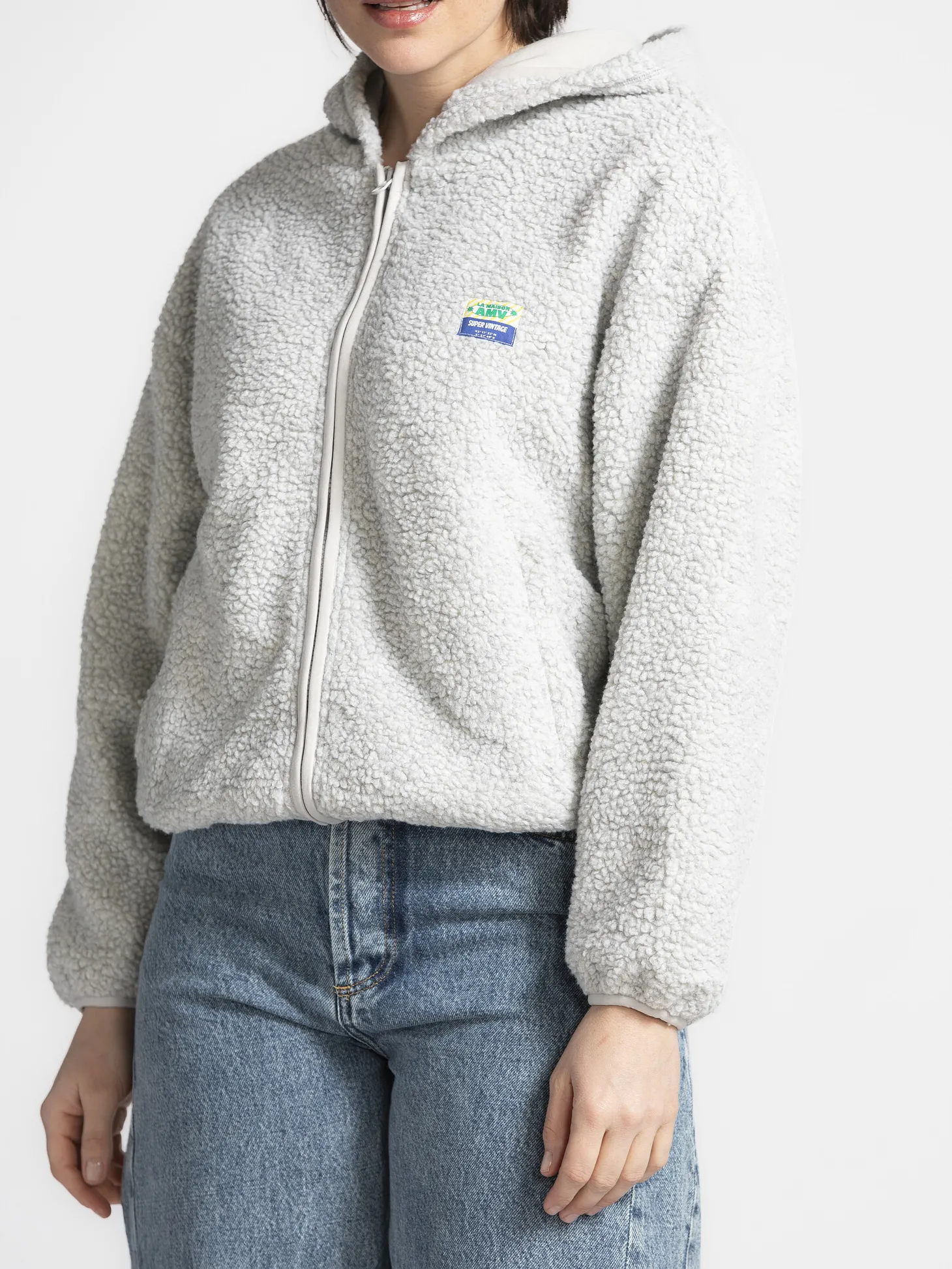 American Vintage Hoodie met rits Hoktown Polaire+Chine Fashion