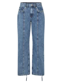 MBYM Jeans met veterdetail Wallia Mid+Blue+Vintage Best