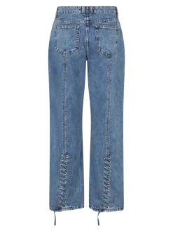 MBYM Jeans met veterdetail Wallia Mid+Blue+Vintage Best