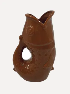 Opjet Keramische Vaas Vis Bruin Hot