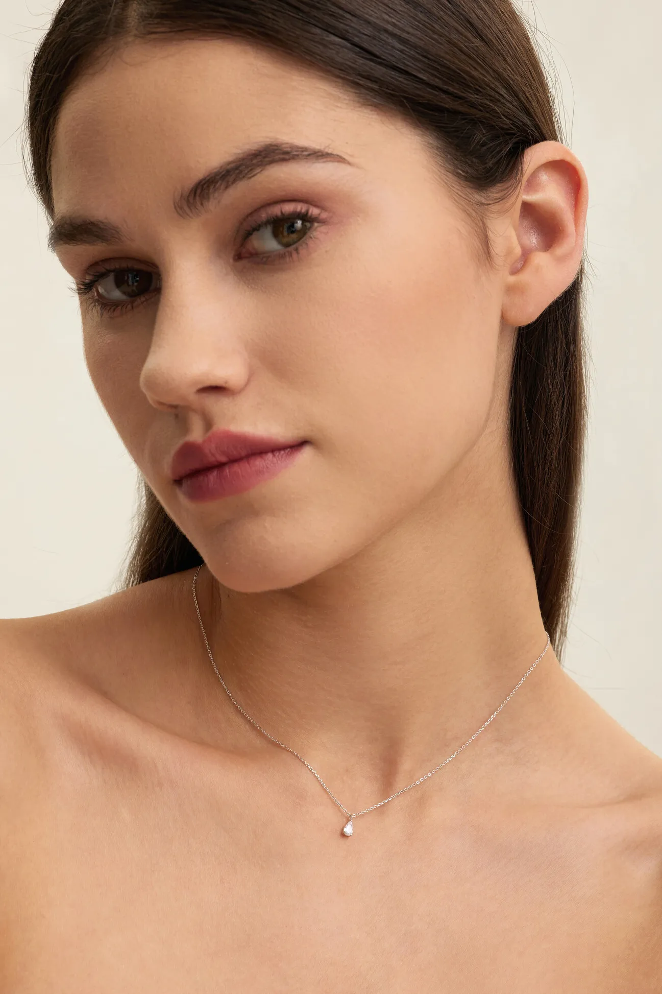 Les Soeurs Ketting Romee Extra Fine Chain Pear Silver Clearance