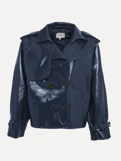 Les Soeurs Korte trenchcoat Adriaan Dark+Blue Discount