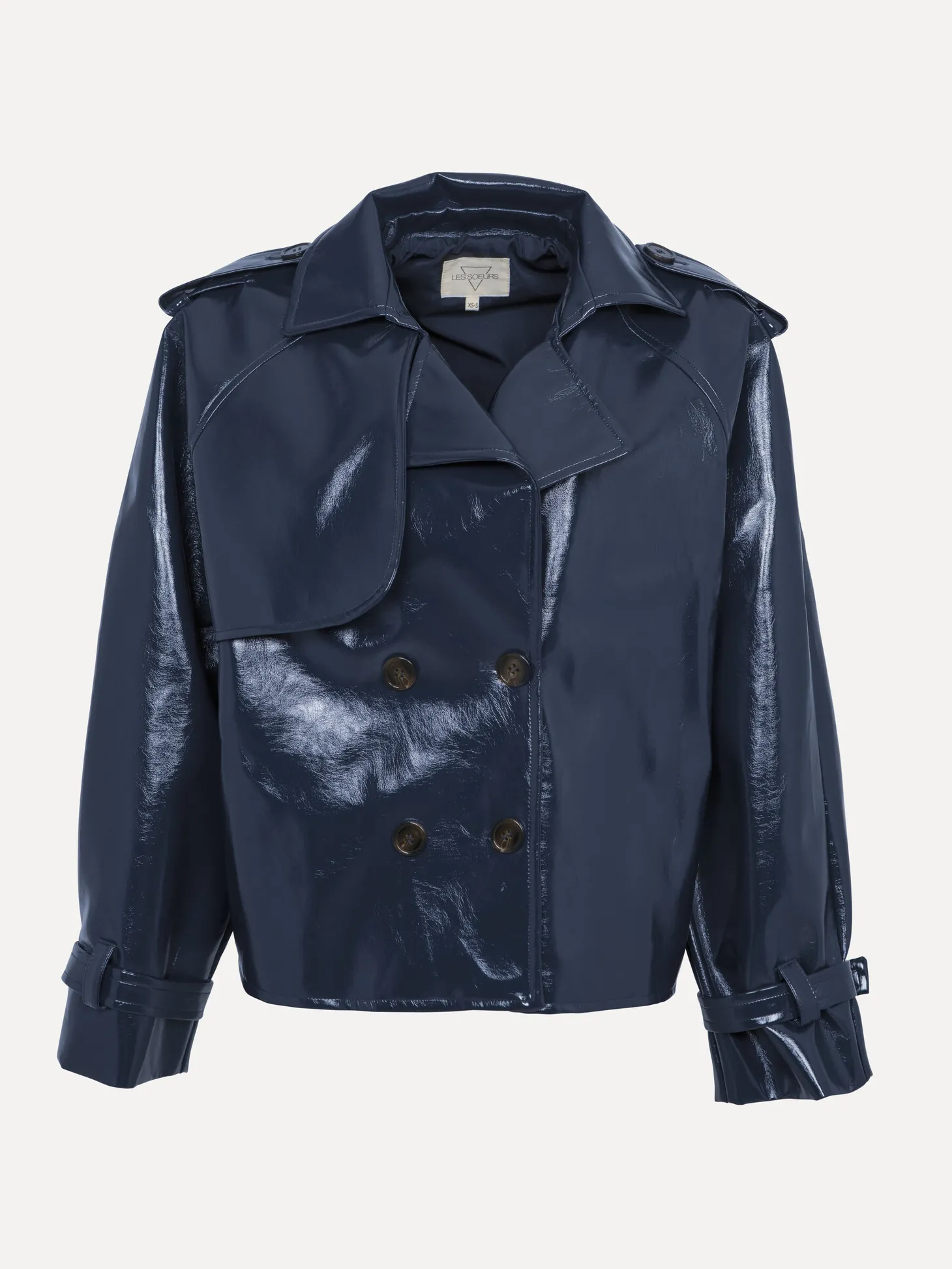 Les Soeurs Korte trenchcoat Adriaan Dark+Blue Discount