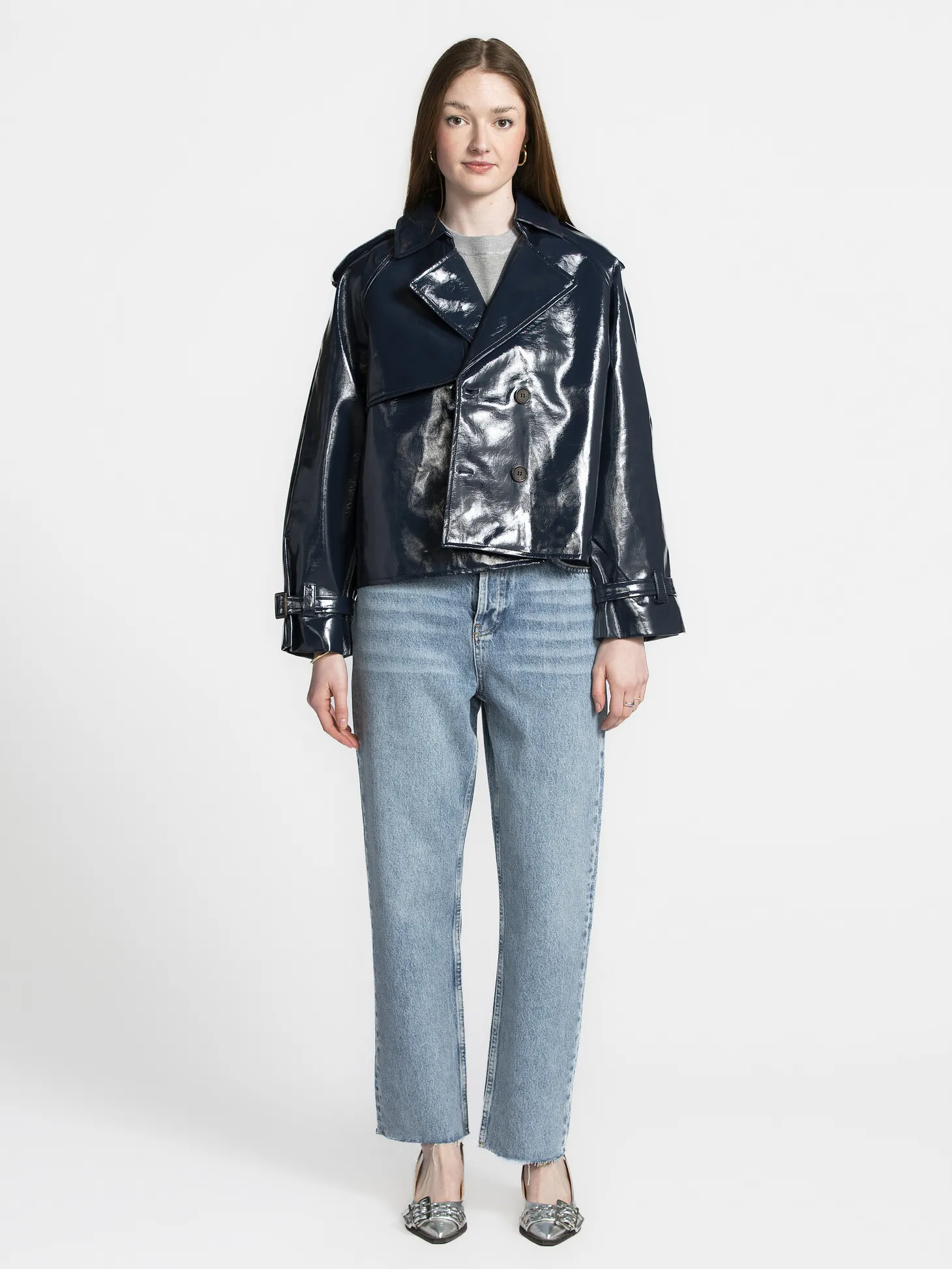 Les Soeurs Korte trenchcoat Adriaan Dark+Blue Discount