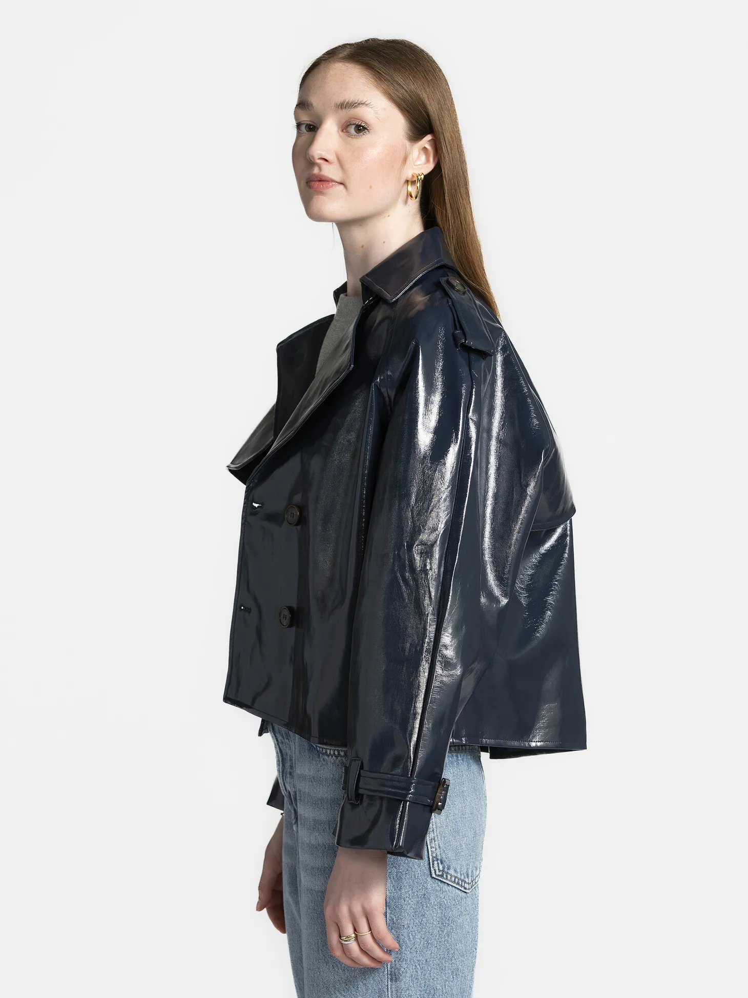 Les Soeurs Korte trenchcoat Adriaan Dark+Blue Discount