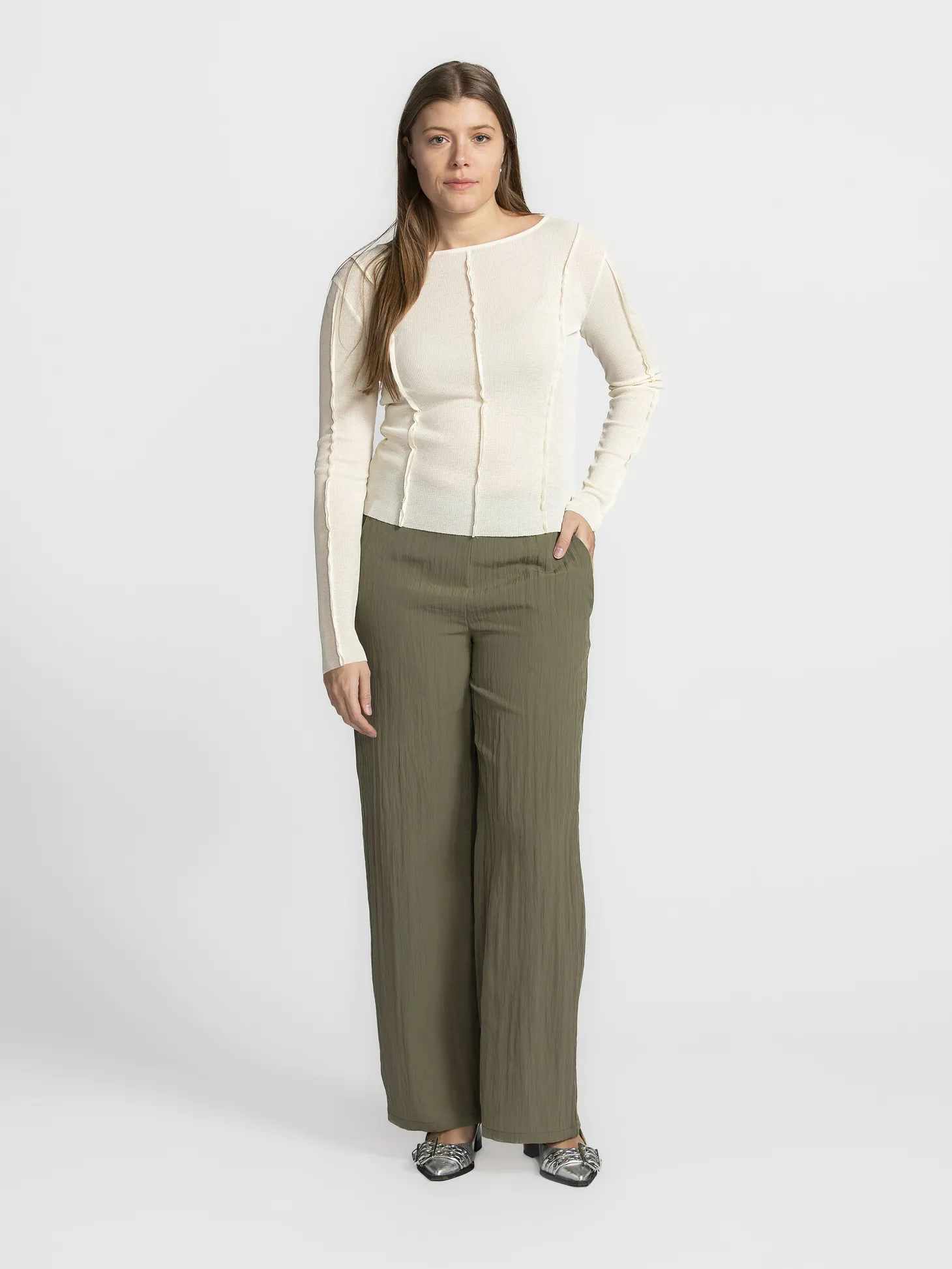 Edited Longsleeve top Halima Egret Hot