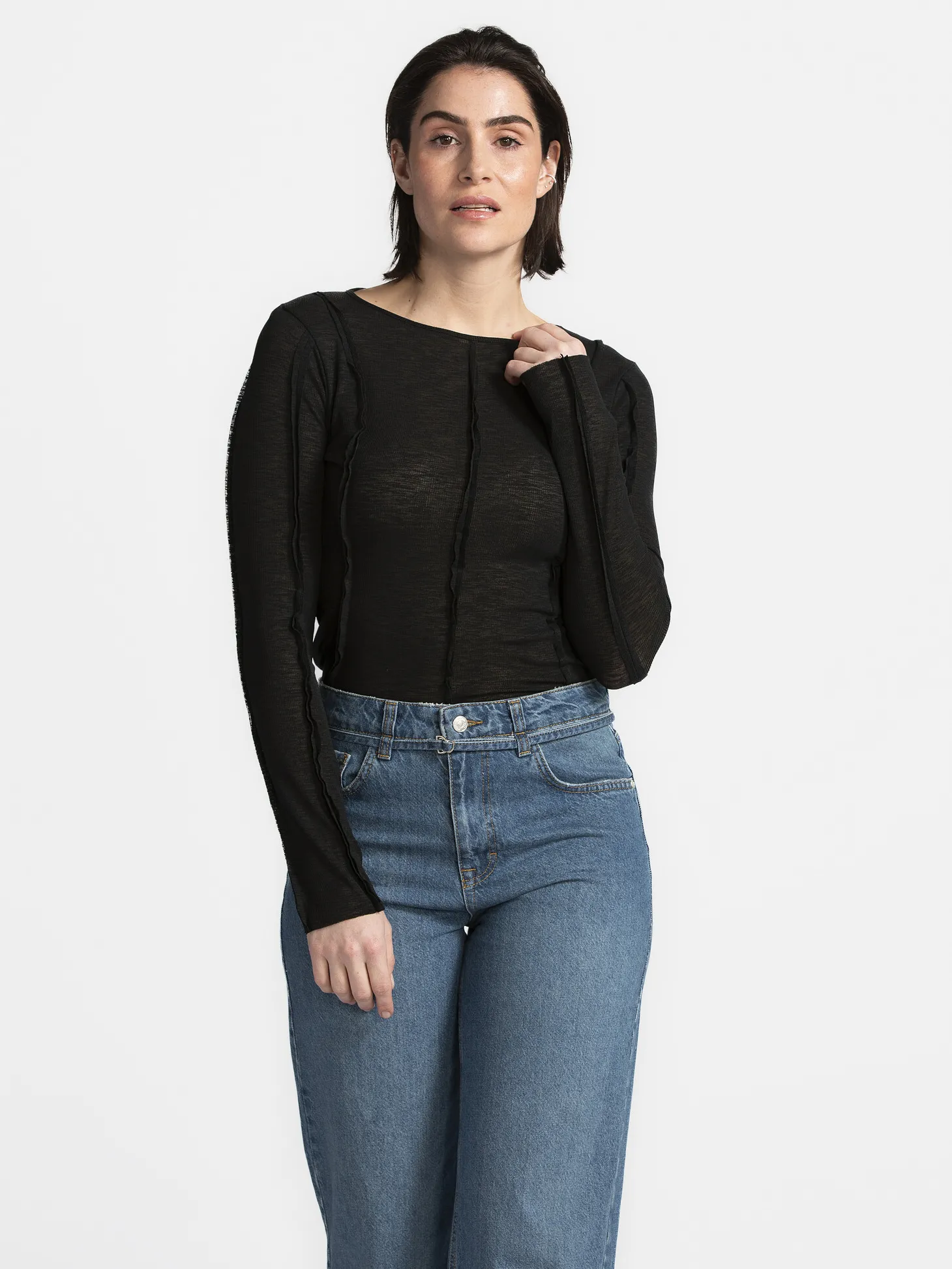 Edited Longsleeve top Halima Black Online