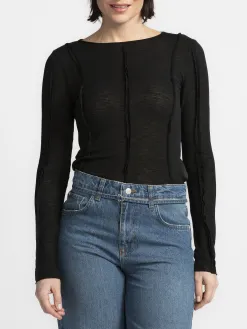 Edited Longsleeve top Halima Black Online