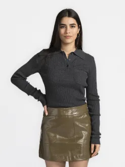 MBYM Longsleeve Top Paoula Merina Grey+Melange Outlet