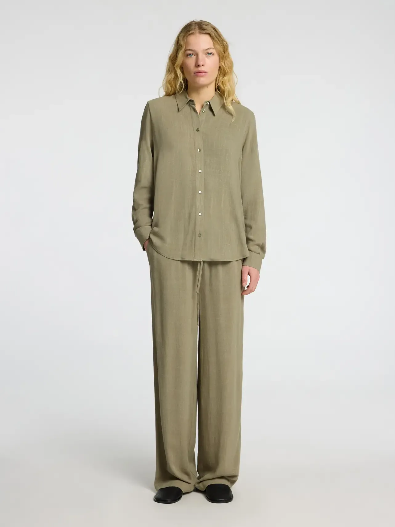 Selected Losse broek Viva Gulia Vetiver Discount