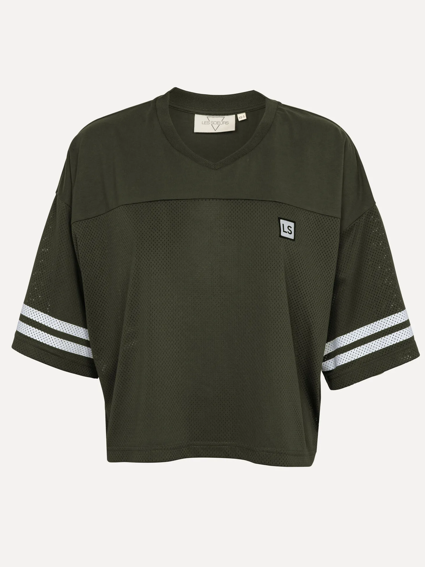 Les Soeurs Mesh T-Shirt Grace Khaki Clearance