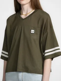 Les Soeurs Mesh T-Shirt Grace Khaki Clearance