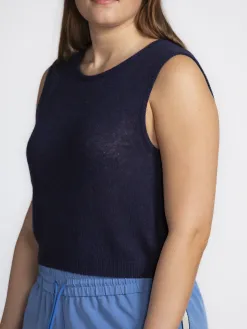 American Vintage Mouwloze sweater Dumy Navy Sale